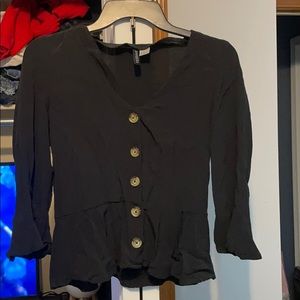 Ruffled button blouse